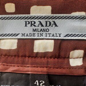 PRADA A-Line Skirt- Brown & White
